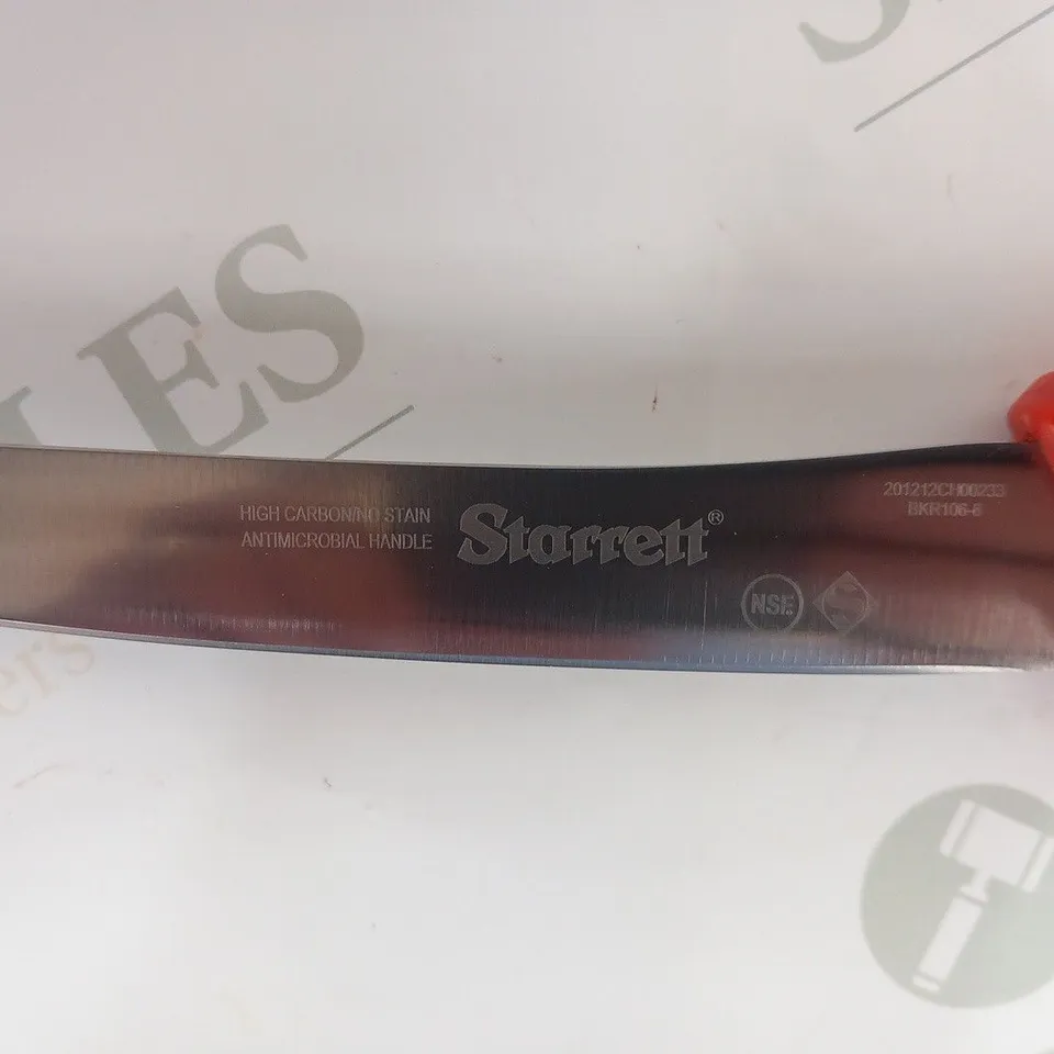 APPROXIMATELY 9 STARETT BUTCHER KNIFE DEBONING WITH CURVED NARROW BLADE