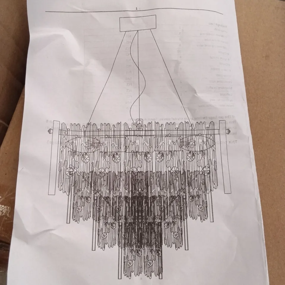 BOXED CHANDELIER LIGHT - GOLD (1 BOX)