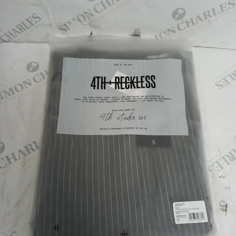 4TH RECKLESS TAILORED FRONT SPLIT MAXI SKIRT SIZE 14