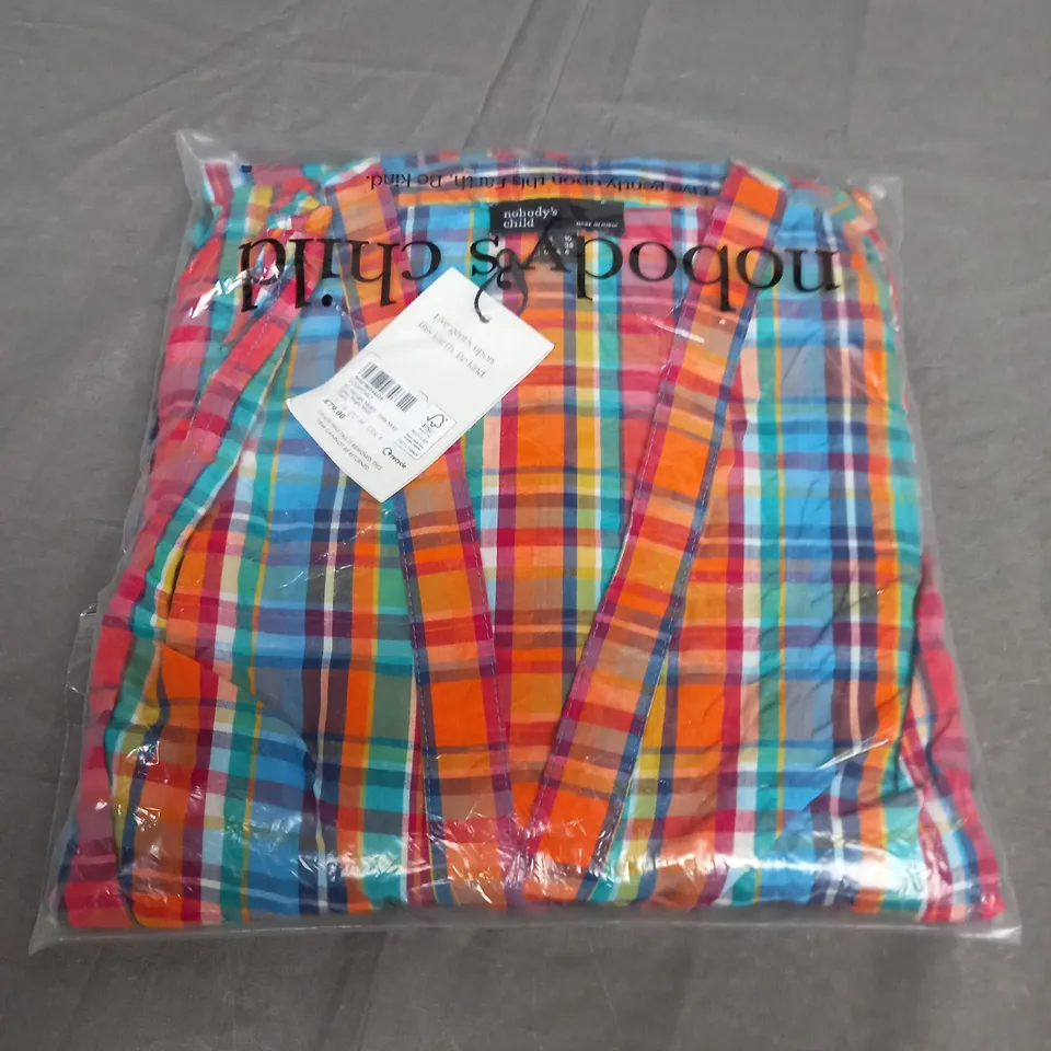 SEALED NOBODYS CHILD STARLIGHT MIDAXI SOFTS MULTI DRESS BRIGHT CHECK - UK 10