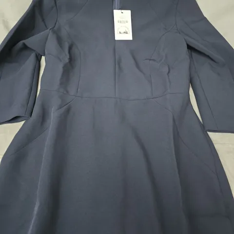 LIBBY HONOVER NAVY PERFORMANCE TAILORING DRESS SIZE UK 12