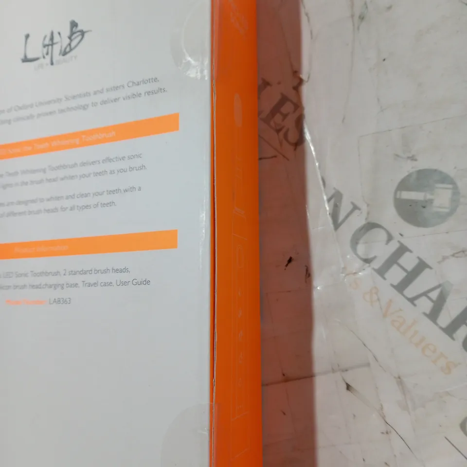 BOXED AND SEALED LAB PRO LED SONIC TEETH WHITENING TOOTHBRUSH WITH ACCESSORIES 