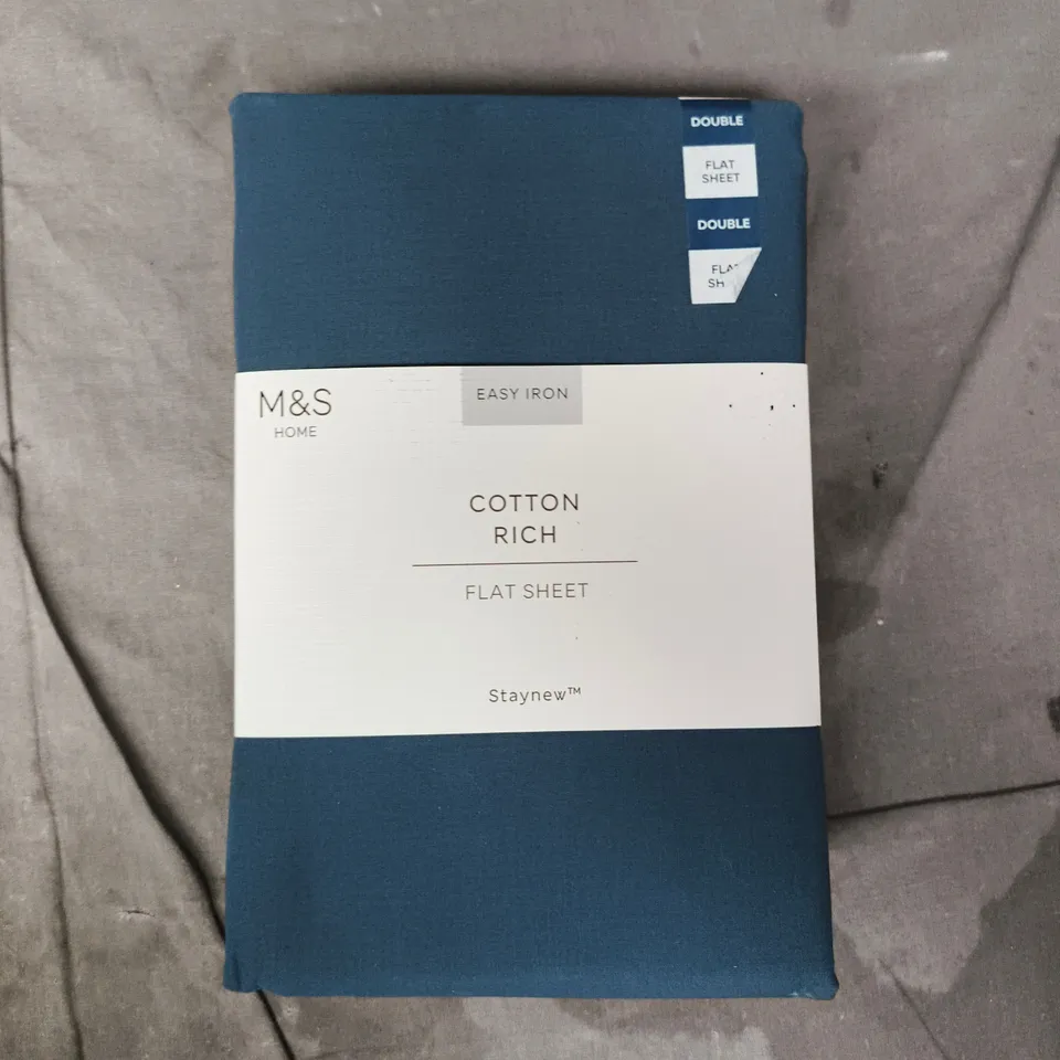 EASY IRON COTTON RICH FLAT SHEET - DOUBLE SIZE