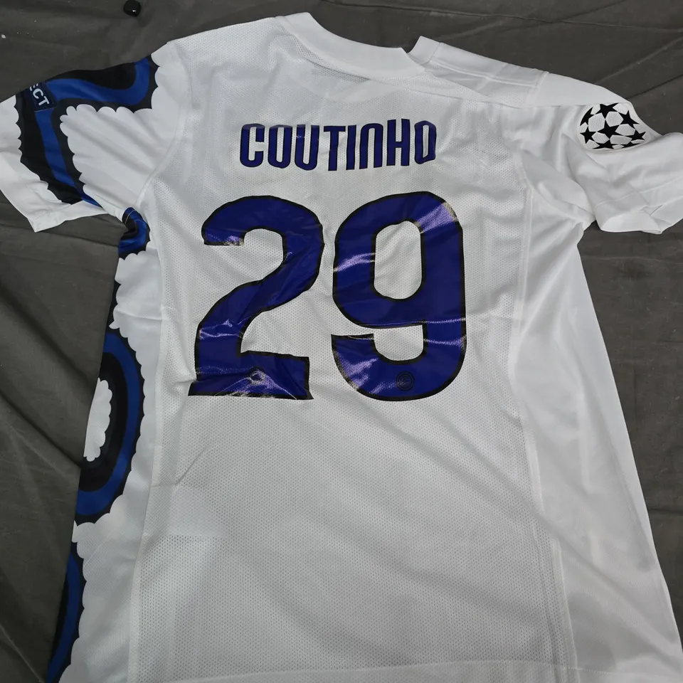 NIKE INTER MILAN AWAY FOOTBALL SHIRT COUTINHO 29 – WHITE - MEDIUM