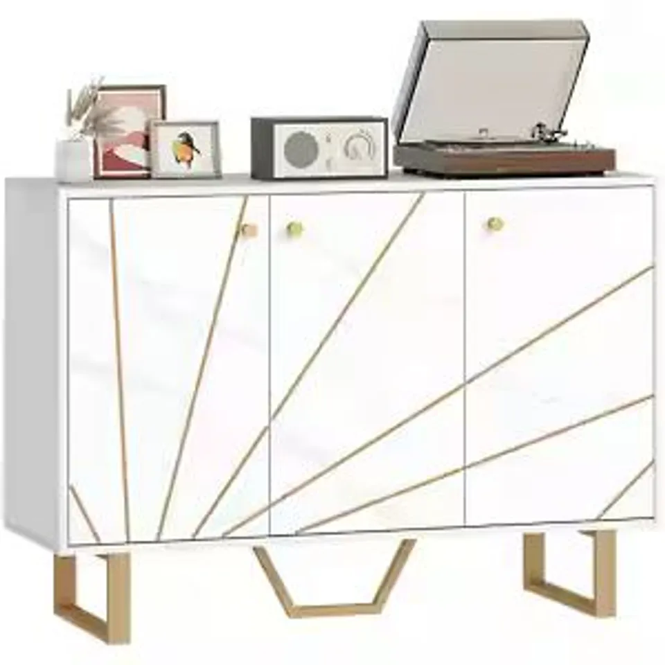 BOXED HOMCOM SIDEBOARD PARTICLE BOARD 3 DOORS