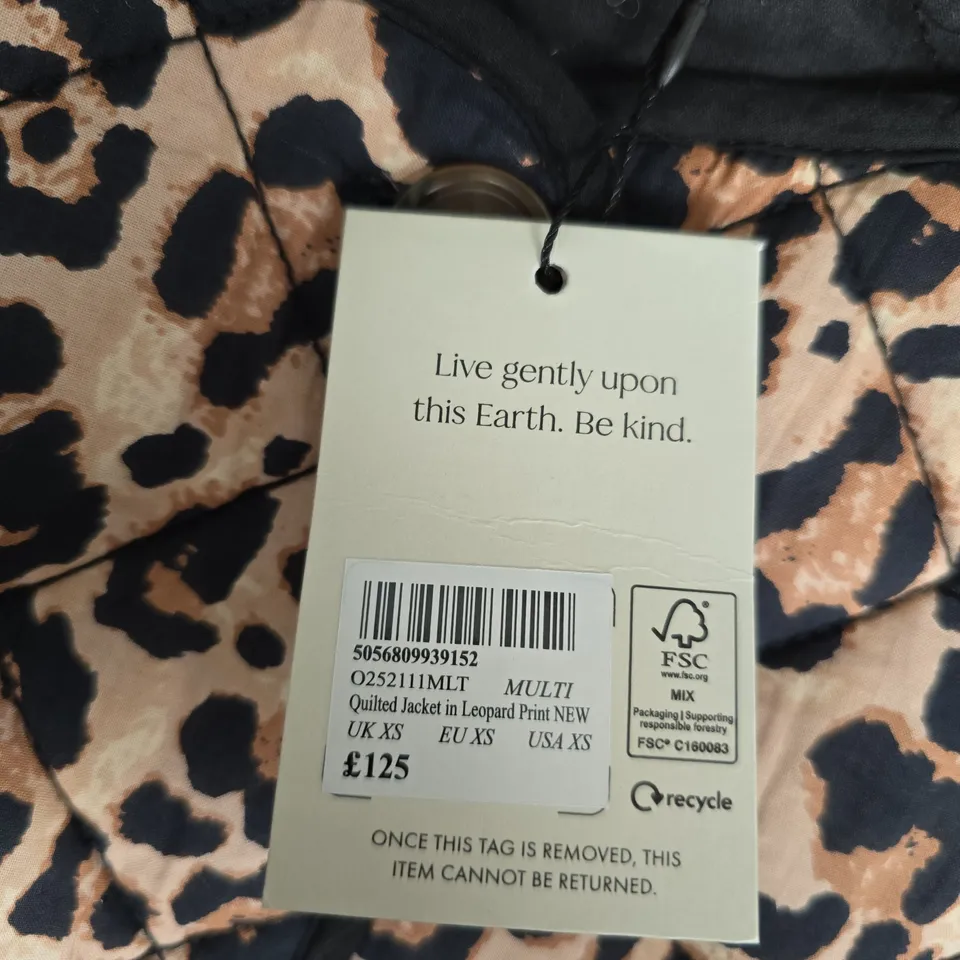 NOBODY'S CHILD LEOPARD PRINT QUILTED JACKET – UK XS