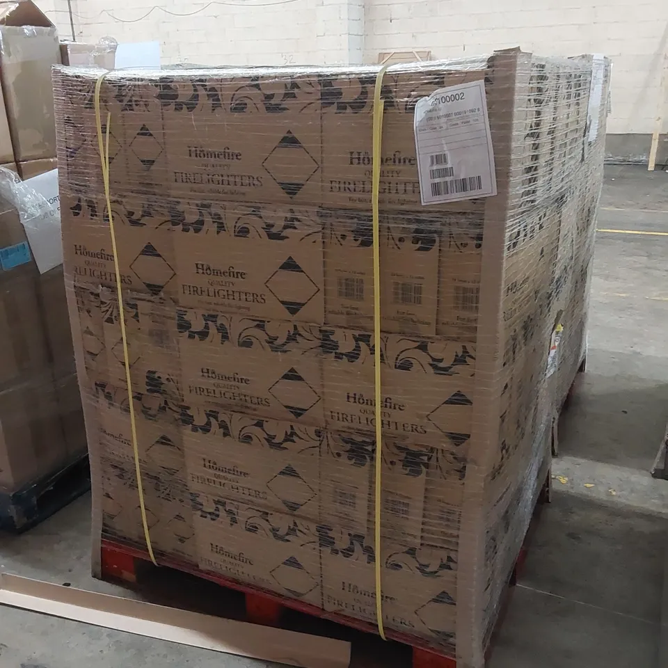 PALLET OF APPROX 105 BRAND NEW CASES OF HOMEFIRE FIRELIGHTERS // 24 PACKS PER CASE, 12 FIRELIGHTERS PER PACK