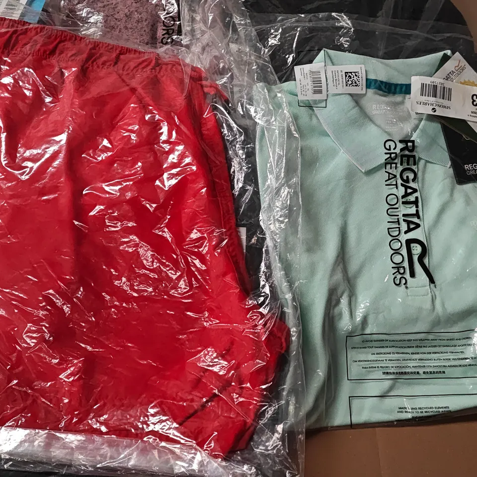 LOT OF 10 ASSORTED BRAND NEW REGATTA ITEMS IN VARIOUS STYLES AND SIZES