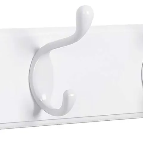 BOXED SONGMICS WALL-MOUNTED COAT RACK, 4 DUAL METAL HOOKS, WHITE