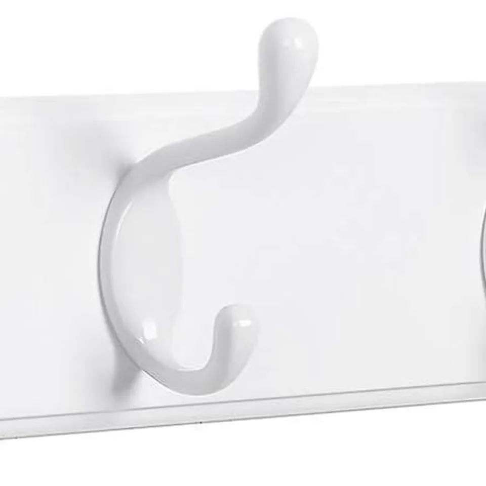 BOXED SONGMICS WALL-MOUNTED COAT RACK, 4 DUAL METAL HOOKS, WHITE