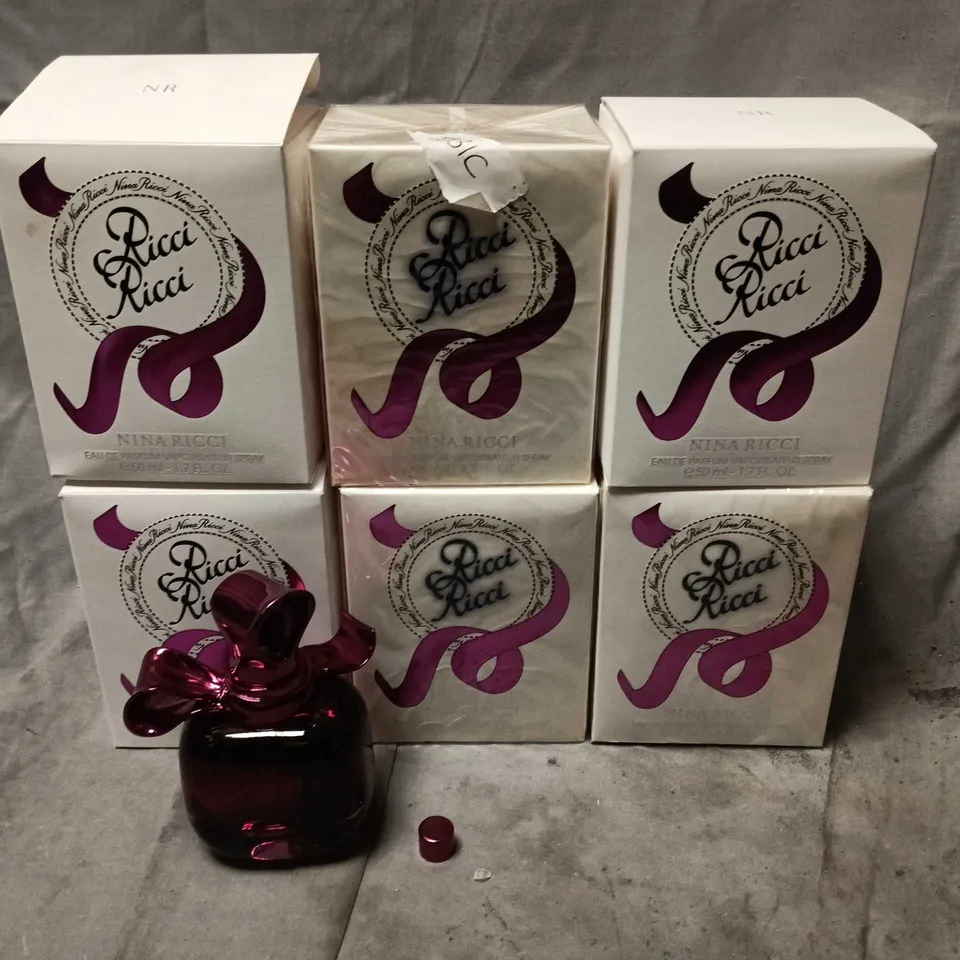 LOT OF 6 NINA RICCI RICCI 50ML EAU DE PARFUMS
