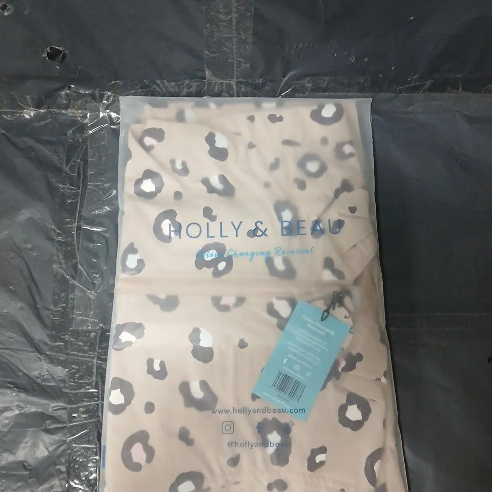 HOLLY & BEAU CAMEL LEOPARD COLOUR CHANGING RAINCOAT  - AGE 5-6