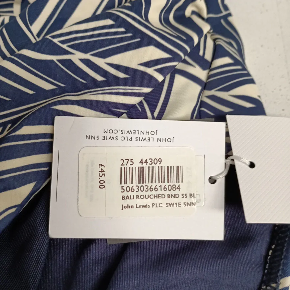 JOHN LEWIS & PARTNERS WOMEN'S NAVY/WHITE PRINTED SWIMSUIT – MEDIUM CONTROL, UK 10