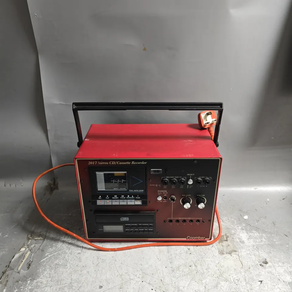 COOMBER 2017 STEREO CD/CASSETTE RECORDER