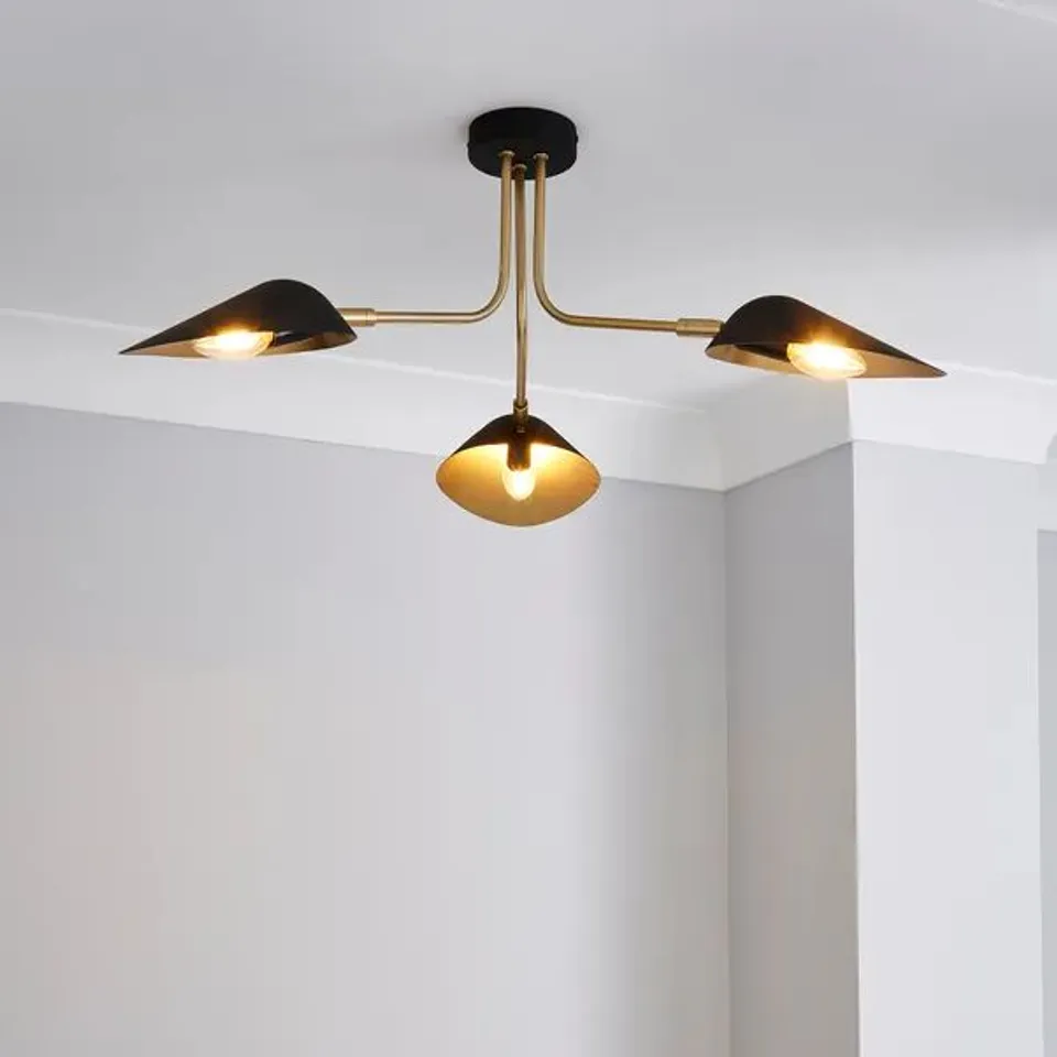 BOXED SAVONA 3 LIGHT SEMI FLUSH CEILING LIGHT