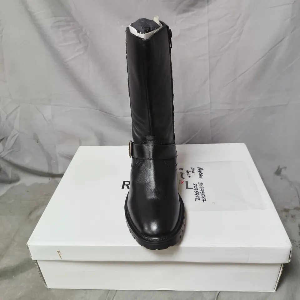 WOMEN'S BLACK KNEE-HIGH BOOT WITH BUCKLE DETAIL UK SIZE 5