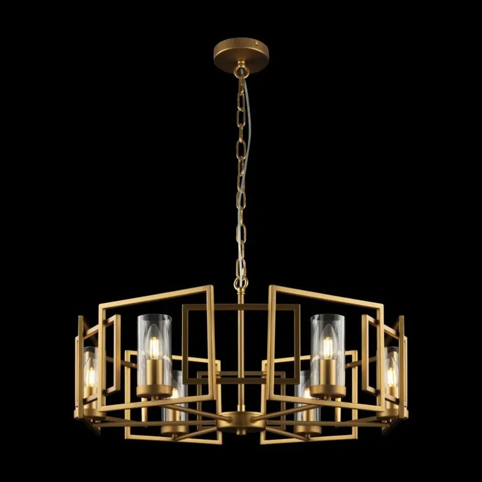 BOXED RIPLEY 6 LIGHT GEOMETRIC CHANDELIER 
