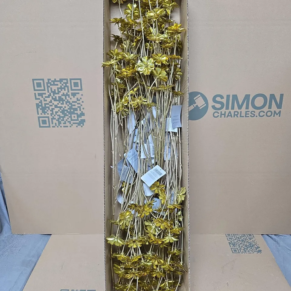 APPROXIMATELY 24 GISELA GRAHAM ARTIFICIAL GOLD COLOUR FLOWER STEMS DECORATIVE GARDEN ORNAMENTS