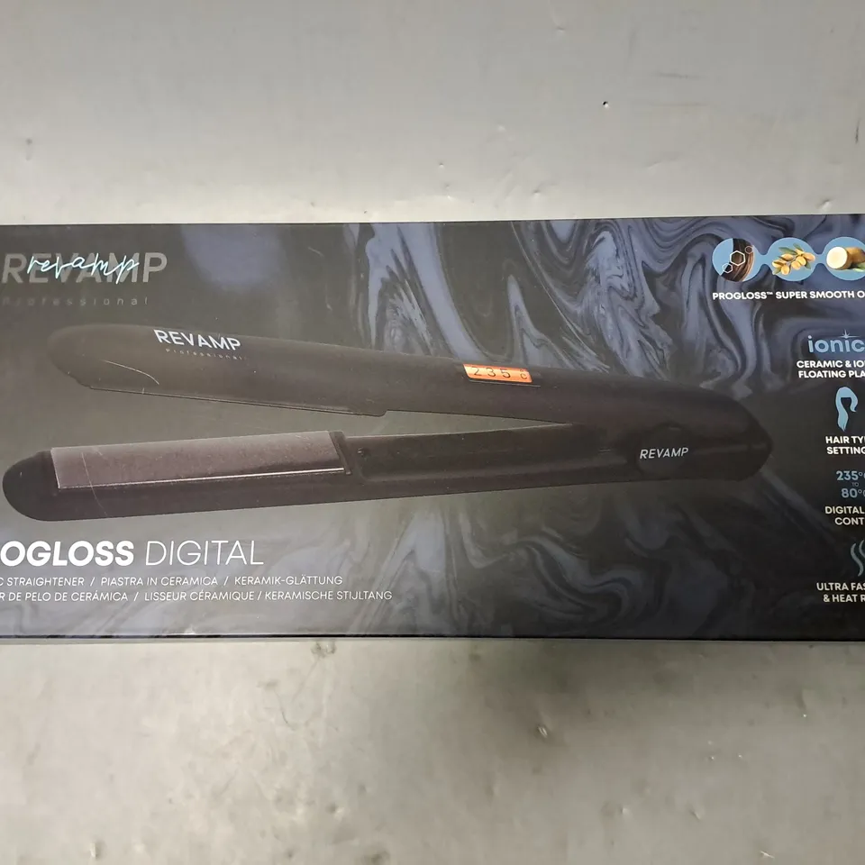 BOXED REVAMP PROGLOSS DIGITAL CERAMIC STRAIGHTENER ST-1000-GB