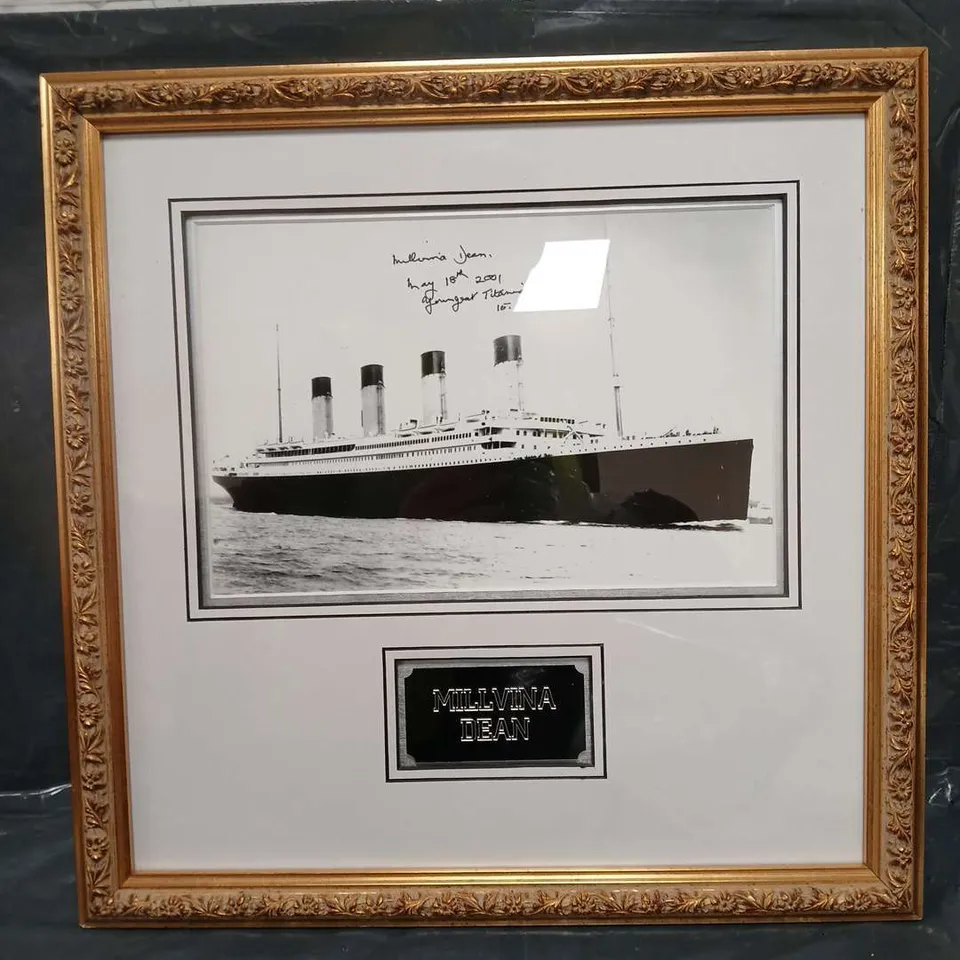 TITANIC THEMED SIGNED PICTURE IN DECORATIVE FRAME