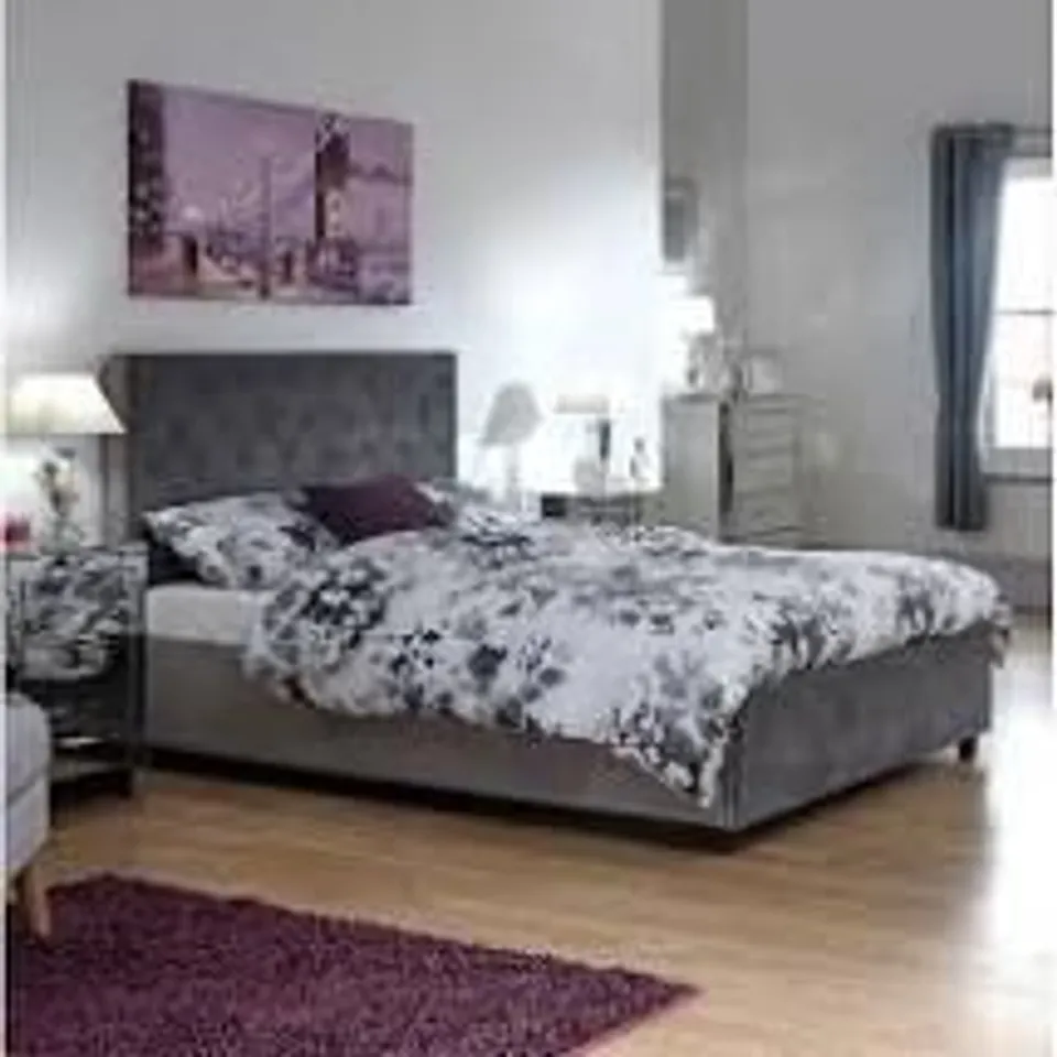 BOXED SPACEY UPHPLSTERED OTTOMAN BED FRAME - KINGSIZE (2BOXES)