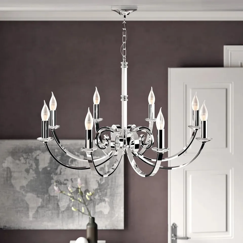 BOXED AMECHE 8-LIGHT CANDLE STYLE CHANDELIER (1 BOX)