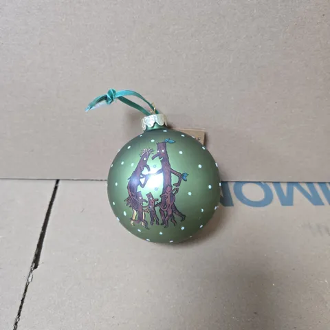 BOX OF 12 GISELA GRAHAM GREEN STICK MAN CHRISTMAS BAUBLES BOXED