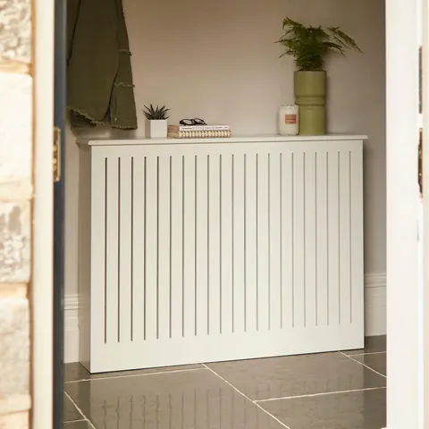 BOXED LAURA JAMES ELSPETH MEDIUM RADIATOR COVER IN SNOW WHITE