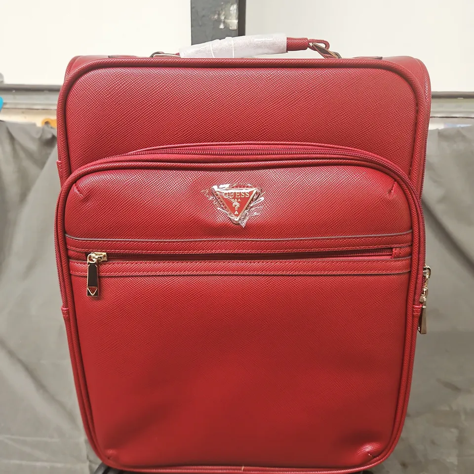 GUESS RED LUGGAGE CARRY-ON CASE – 4-WHEEL 