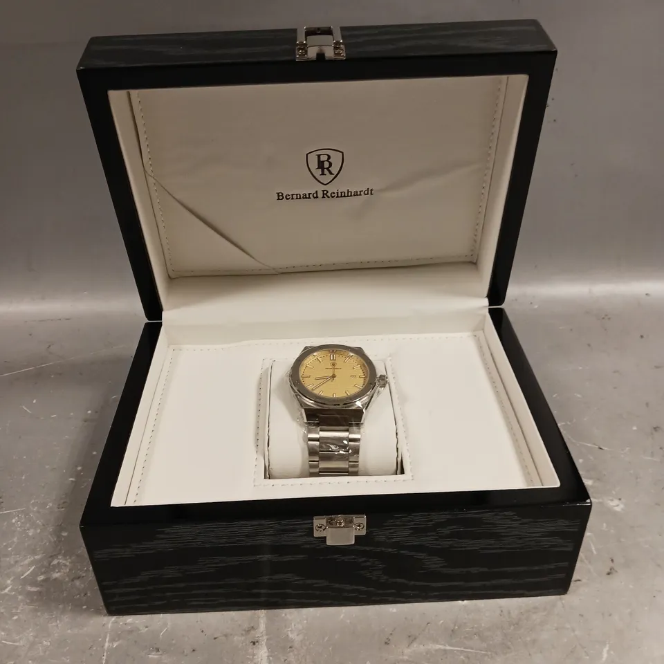 MENS BERNARD REINHARDT WATCH – 316 STAINLESS STEEL CASE & STRAP – SWISS MOVEMENT – SAPPHIRE CRYSTAL - 5 ATM WATER RESISTANT