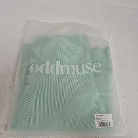 ODDMUSE LONDON WOMEN'S GREEN COTTON MIX PINSTRIPE MINI DRESS - SIZE M