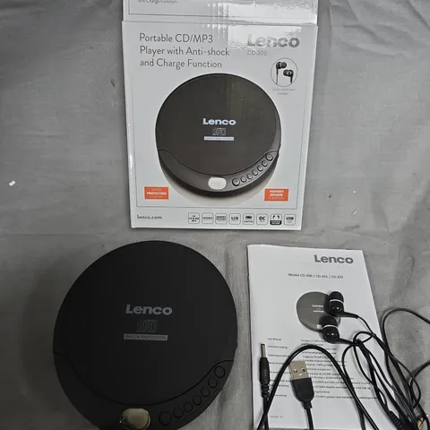 LENCO CD-200 PORTABLE CD/MP3 PLAYER WITH EARPHONES
