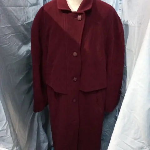YOUR SIXTH SENSE WOMEN'S BURGUNDY COAT WITH LARGE BUTTONS