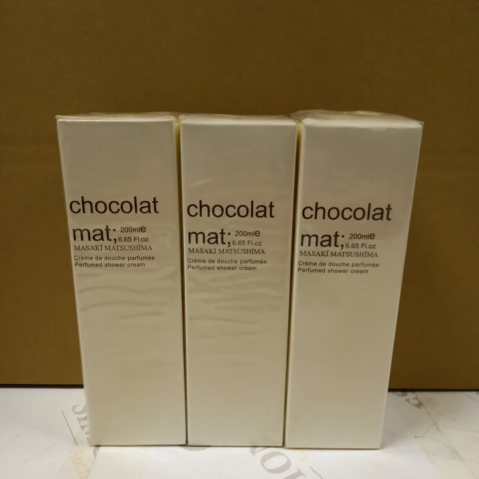 LOT OF 3 MASAKI MATSUSHIMA CHOCOLAT MAT SHOWER CREAM