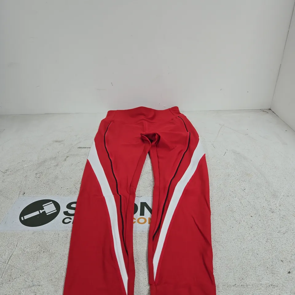 LASCANA ACTIVE RED/WHITE LEGGINGS MEDIUM