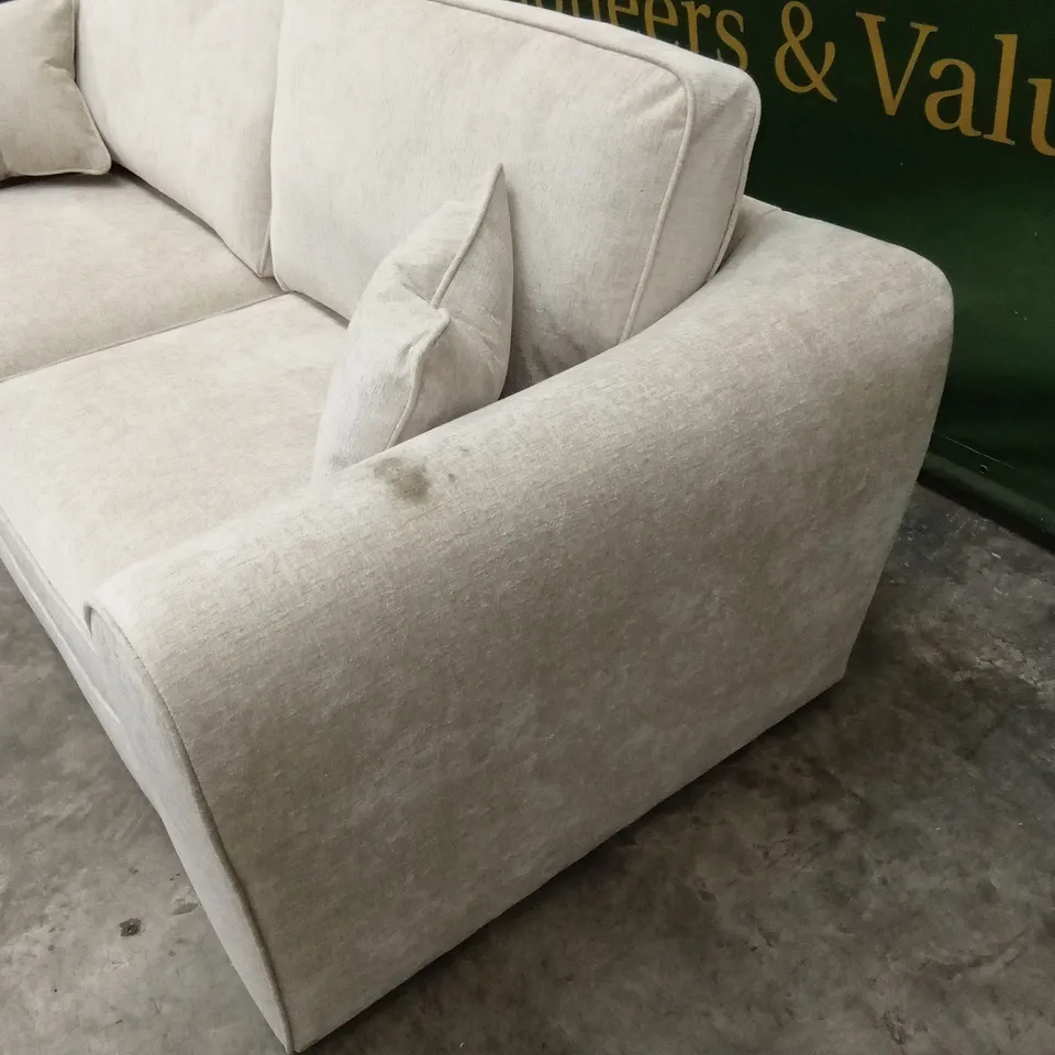 SAHARA 3 SEATER STANDARD BACK FABRIC SOFA - NATURAL