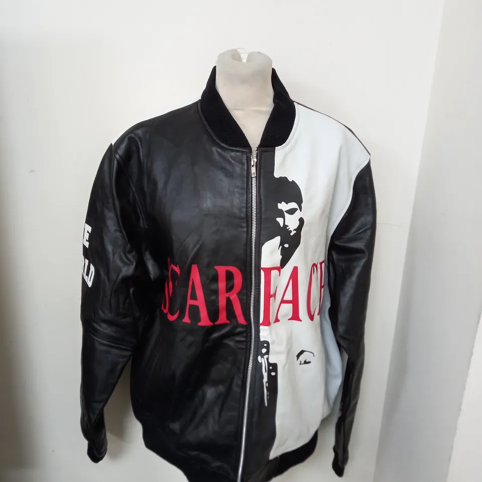 SCARFACE LEATHER JACKET SIZE 2XL