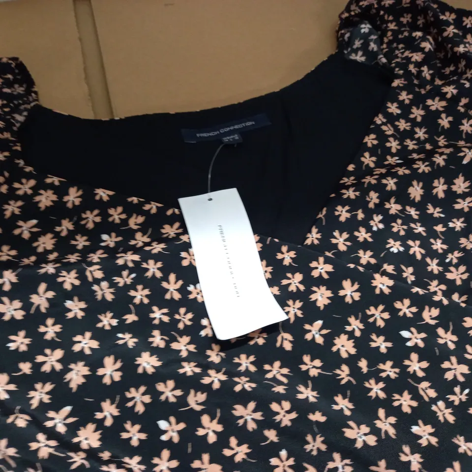 FRENCH CONNECTION DITSY FLORAL PRINT MINI WRAP DRESS - UK 14