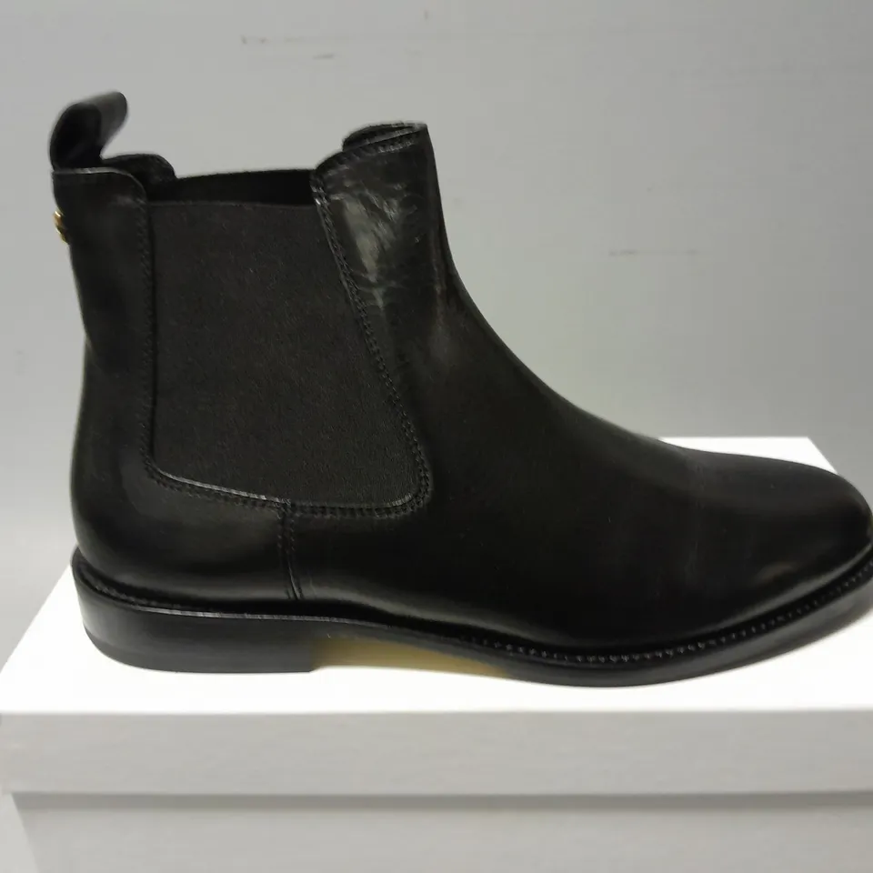 BOXED PAIR OF RUSSELL & BROMLEY BOND CHELSEA LOW ANKLE BOOT IN BLACK - SIZE 41