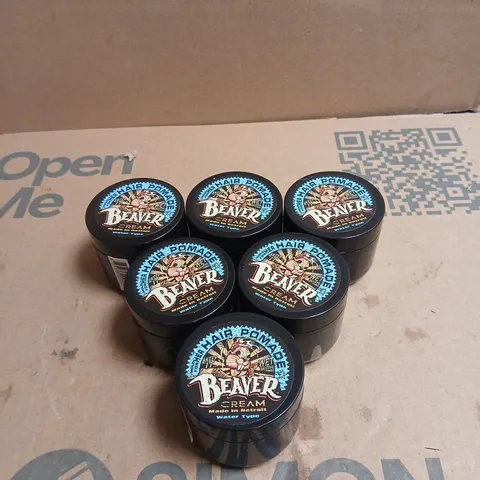 BOX OF APPROXIMATELY 70 X BEAVER CREAM HAIR POMADE WATER TYPE 50G