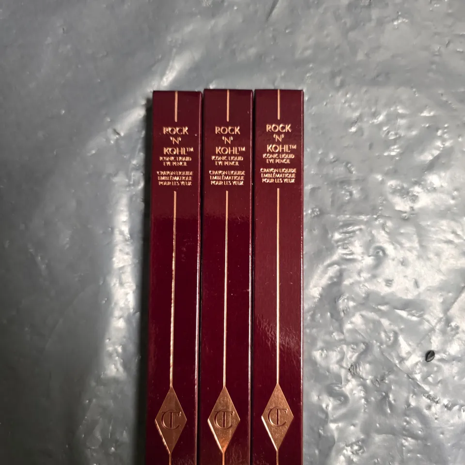 CHARLOTTE TILBURY LOT OF 3 ROCK 'N' KOHL EYE PENCIL SET – 1.2G EACH