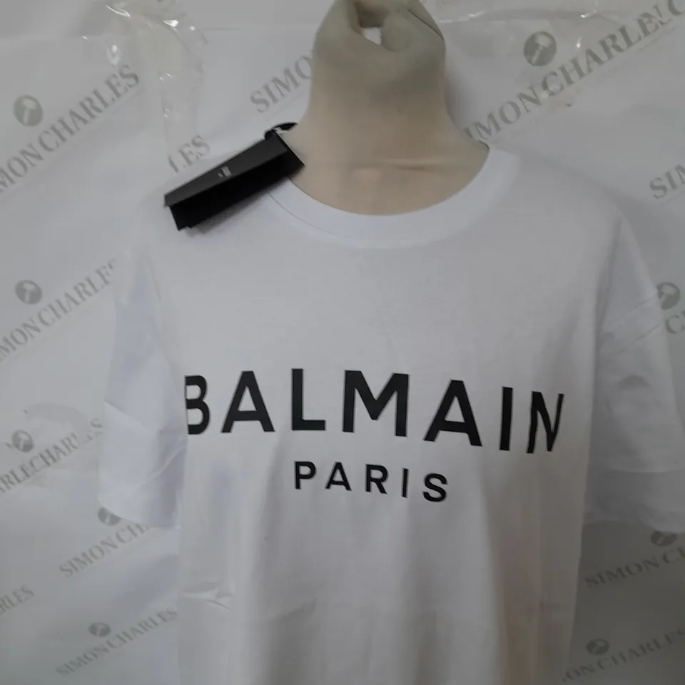BALMAIN PARIS LOGO T-SHIRT SIZE L