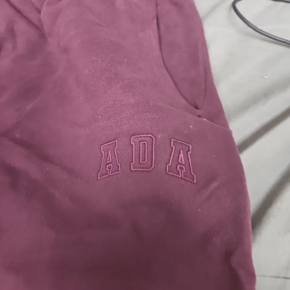 ADANOLA BURGUNDY ORGANIC COTTON JOGGERS – SIZE L