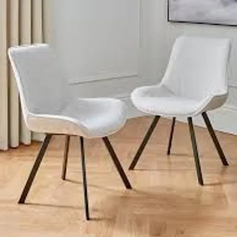BOXED ARABELLA PAIR OF 2 FABRIC CHAIRS - GREY/BLACK (1 BOX)