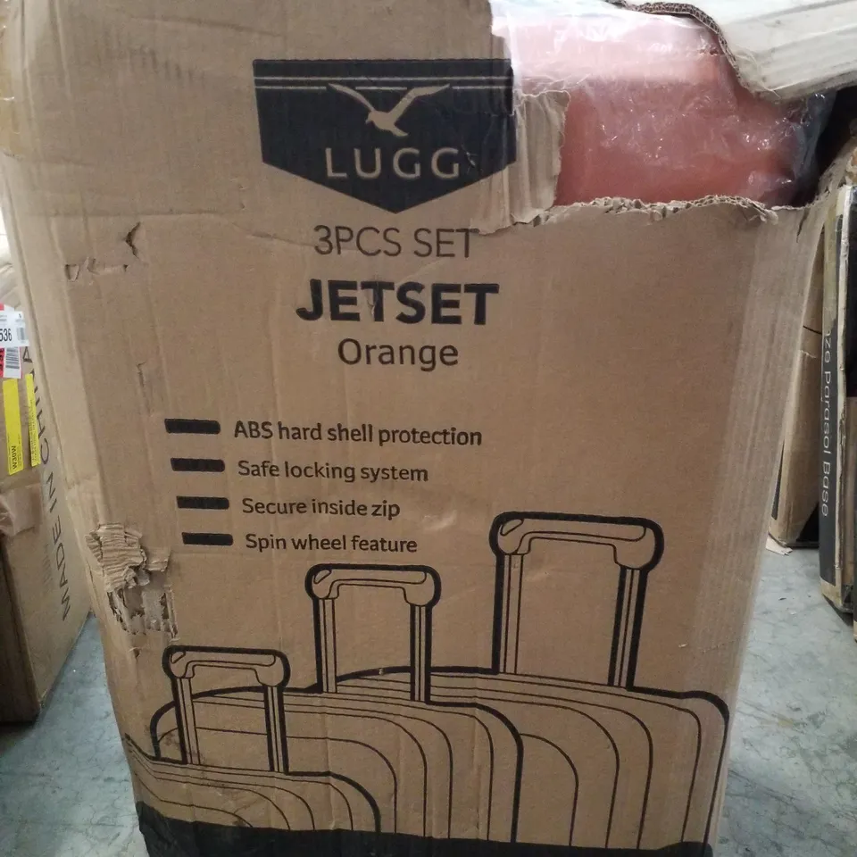 BOXED LUGG 3PCS LUGGAGE SET - ORANGE 