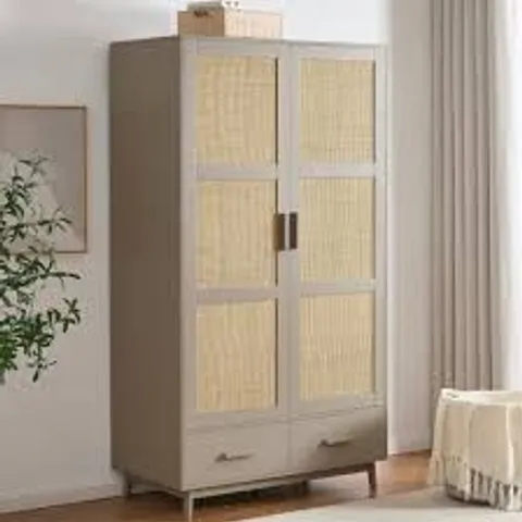 BOXED DUSK ISLA 2 DOOR WARDROBE WITH DRAWERS - TAUPE (2 BOXES)