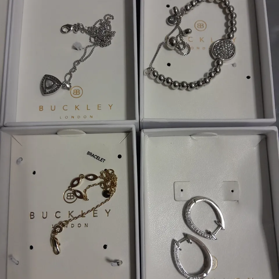 LOT OF 8 ASSORTED BOXED BUCKLEY LONDON JEWELLERY ITEMS