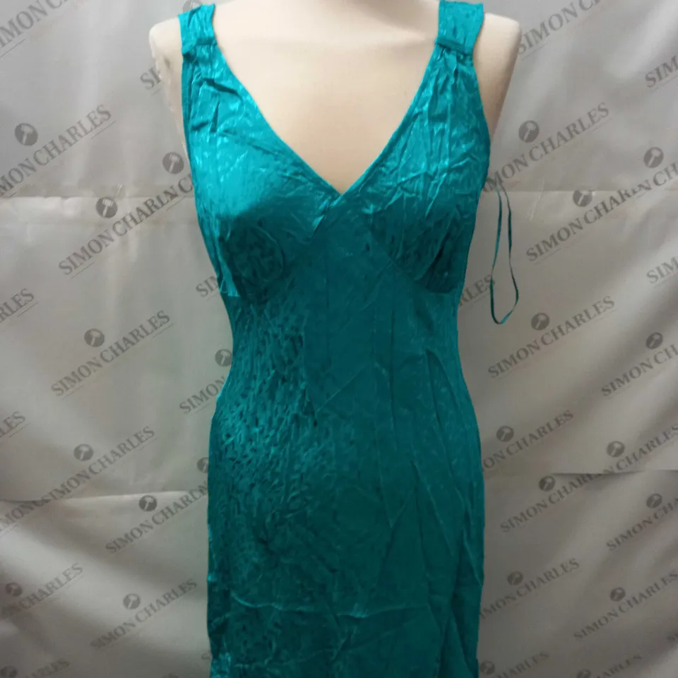 OLIVER BONAS BILLARD GREEN SATIN SLIP DRESS SIZE 8