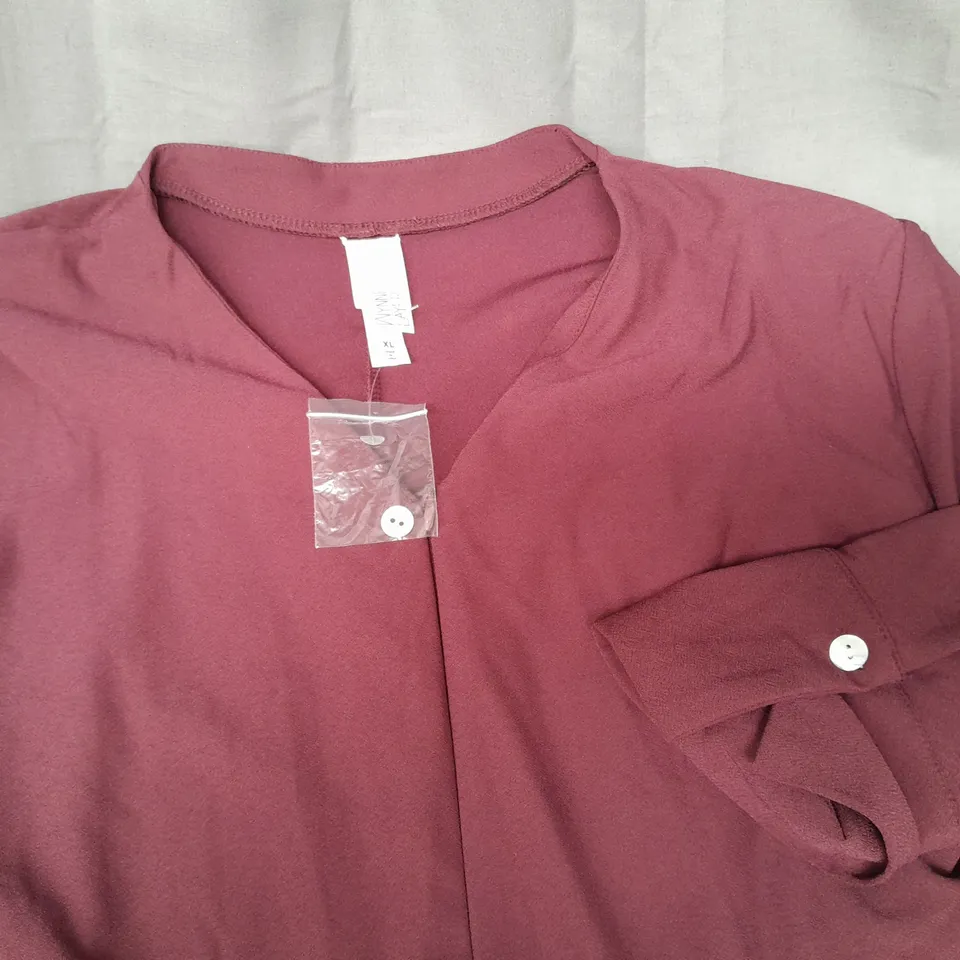 WYNNE COLLECTION BURGUNDY JUMPSUIT - XL