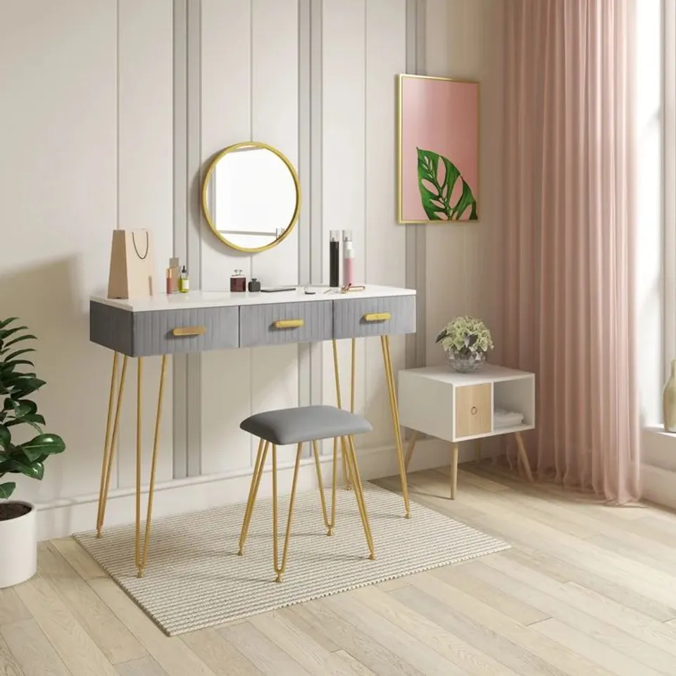 BOXED LEBRON DRESSING TABLE WITH MIRROR (1 BOX)